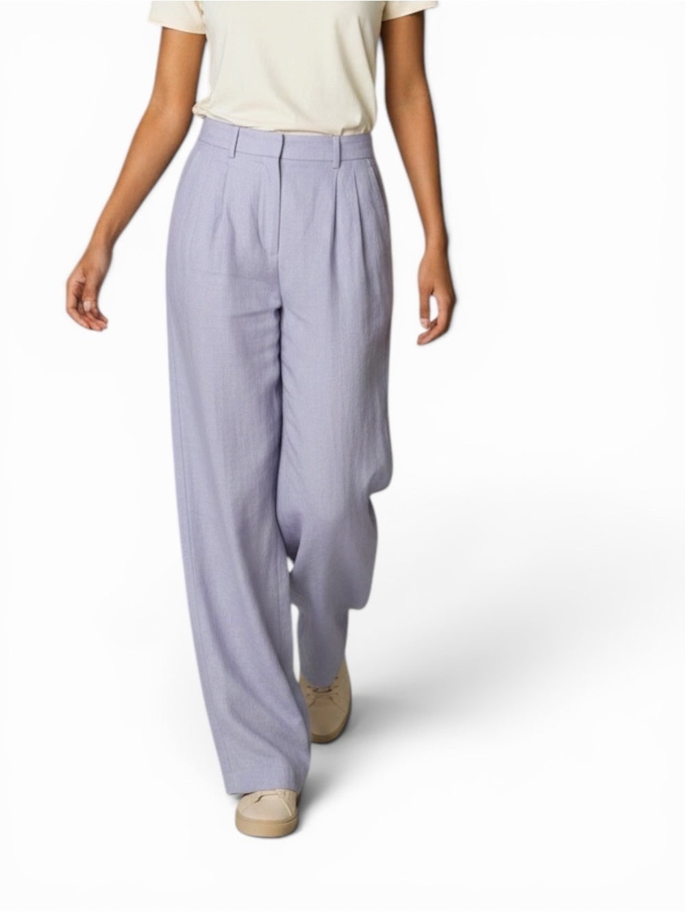Wilfred Everyday Pants Aritzia Lilac Linen Trouser Size 6